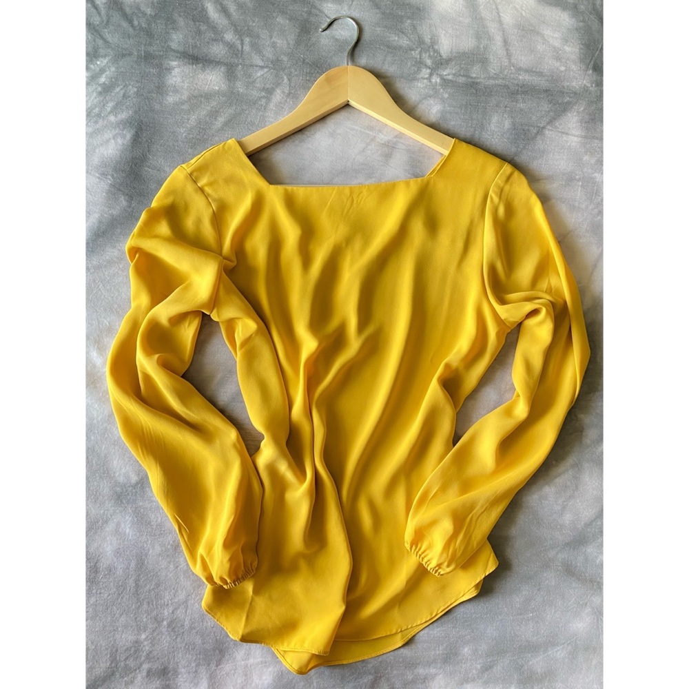 Square Neck Yellow Blouse